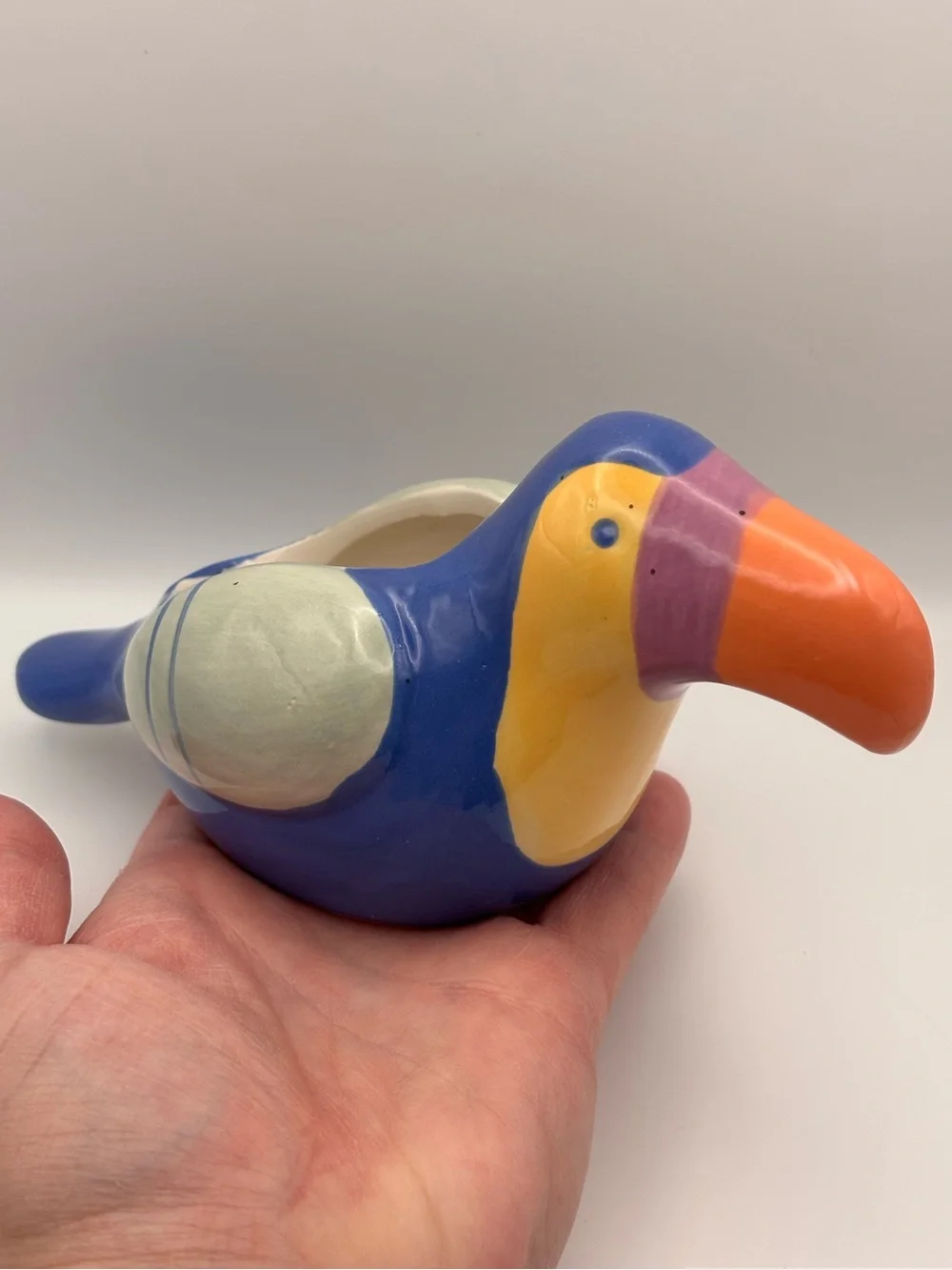 Target Rainbow Toucan Animal Bird Succulent Planter, Ceramic Bird-Shaped Pot